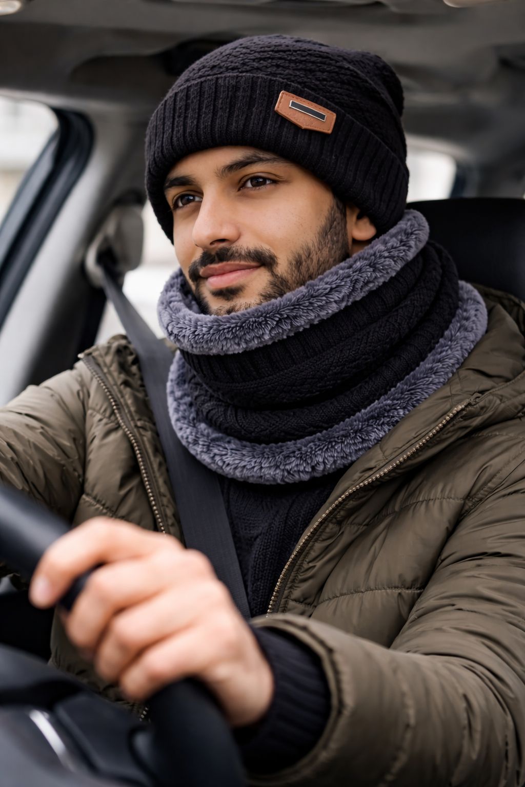 Luxury Winter Wool Beanie with Face & Neck Cover