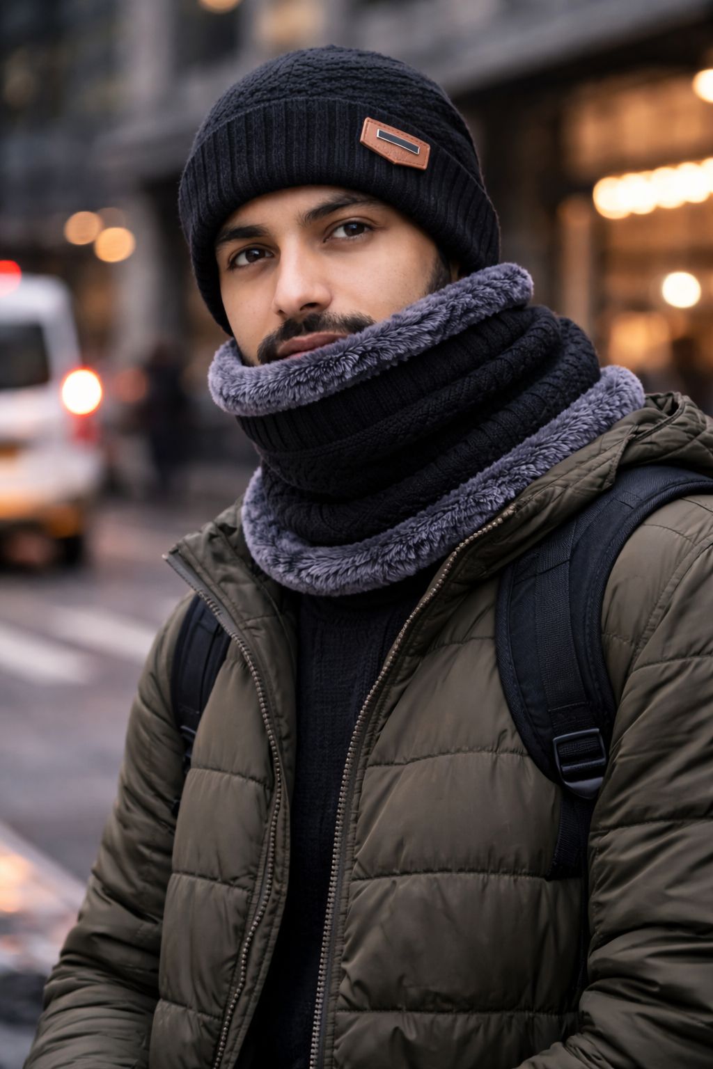 Luxury Winter Wool Beanie with Face & Neck Cover